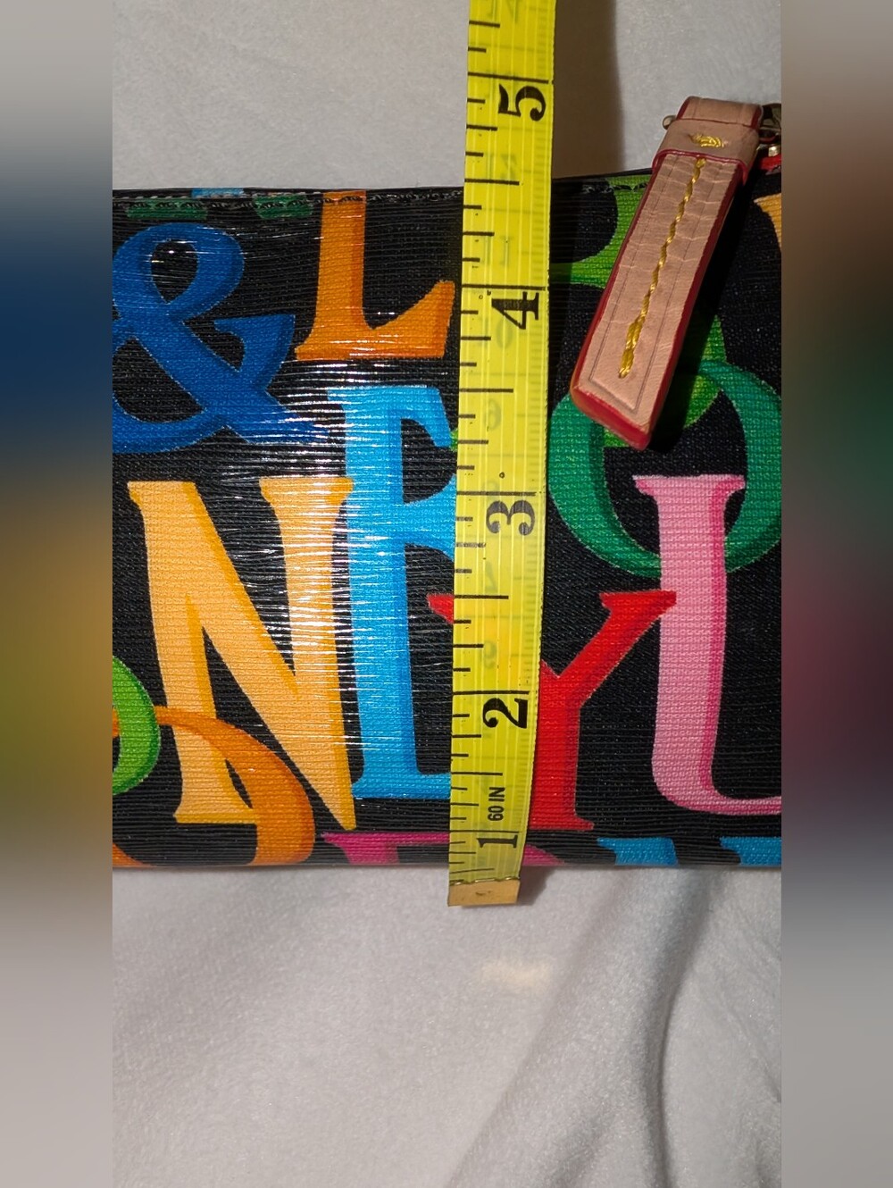 Dooney & Bourke Retro Grafica Mini Barrel Bag Rainbow Zipper Black Multi EUC - Picture 16 of 16